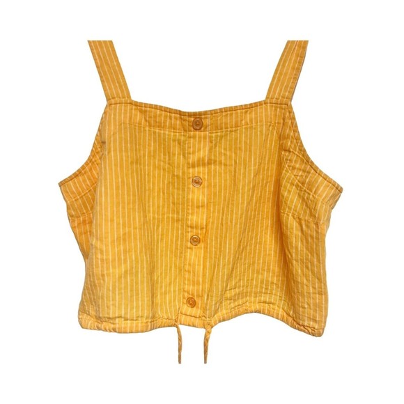 A New Day Womens Size XL Tie-Front Apron Style Tank Top Linen Blend Orange​ - Picture 4 of 9